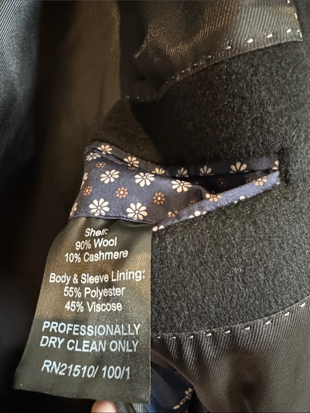 Hart Schaffner Marx Wool Cashmere Overcoat 40R